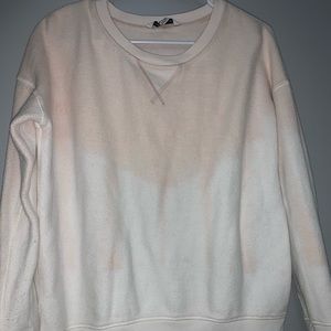 American Eagle pink and white faded sweater